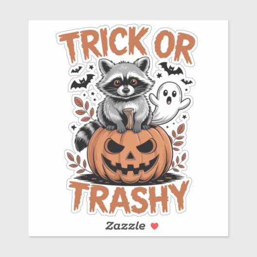 Feral Halloween Trick oder Trashy Aufkleber (Blatt)