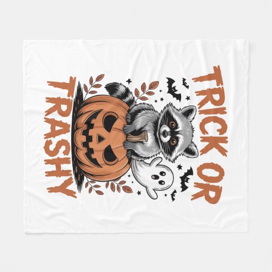 Feral Halloween Trick oder Trashy Fleecedecke (Vorderseite (Horizontal))