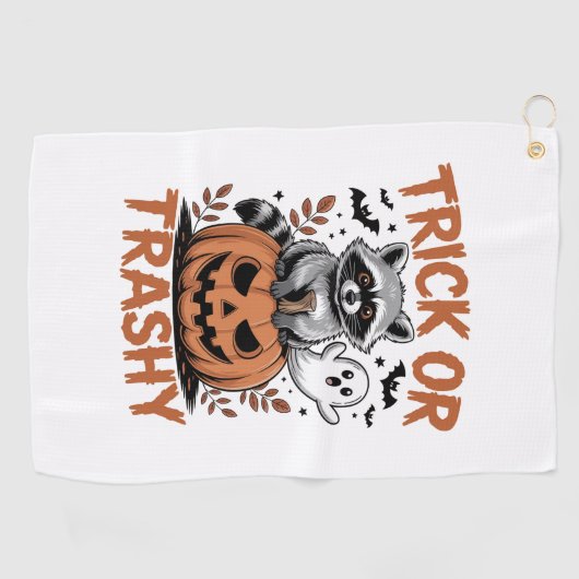 Feral Halloween Trick oder Trashy Golfhandtuch (Horizontal)
