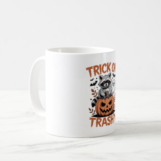 Feral Halloween Trick oder Trashy Kaffeetasse (Vorderseite Links)