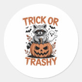 Feral Halloween Trick oder Trashy Runder Aufkleber (Vorderseite)
