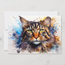 Feral Maine Coon Feiertagskarte
