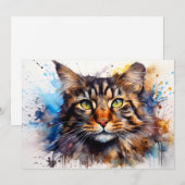 Feral Maine Coon Feiertagskarte (Vorne/Hinten)