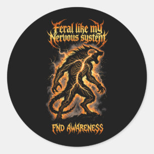 Feral Nervous System FND Bewusstsein Runder Aufkleber