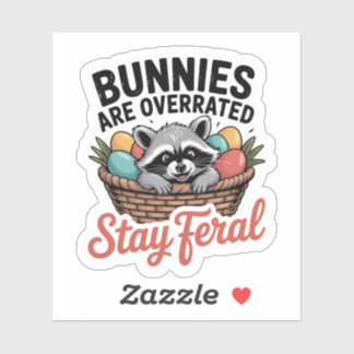 Feral Raccoon Easter PNG, Funny Retro Shirt Graphi Aufkleber
