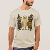 Feral Raccoon Opossum Duck Halloween Trio - Funny T-Shirt (Vorderseite)