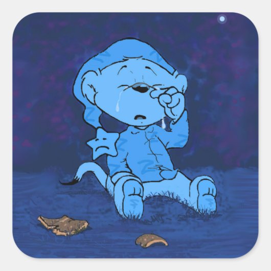 Ferald Gefühl Blue Quadratischer Aufkleber (Vorderseite)