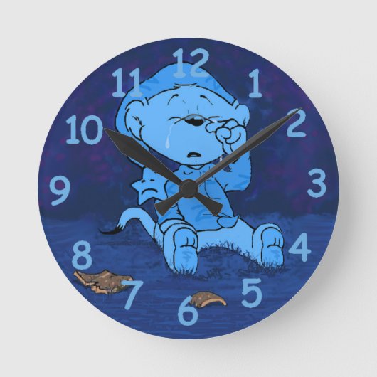 Ferald Gefühl Blue Runde Wanduhr (Vorderseite)