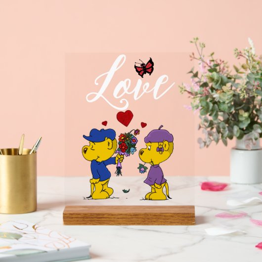 Ferald & Sahsha Ferret Acrylschild (Hochzeit)