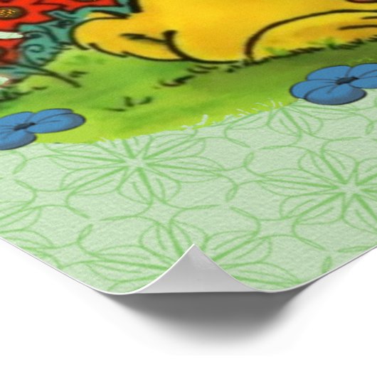 Ferald schläft beim Sonnenblumenposter Poster (Ecke)