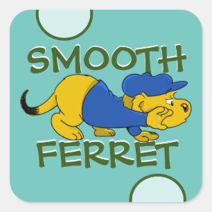 Ferald Smooth Ferret Quadratischer Aufkleber