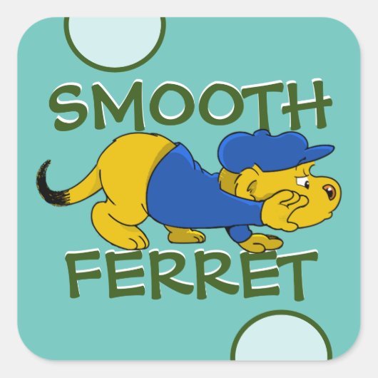 Ferald | Smooth Ferret Quadratischer Aufkleber (Vorderseite)