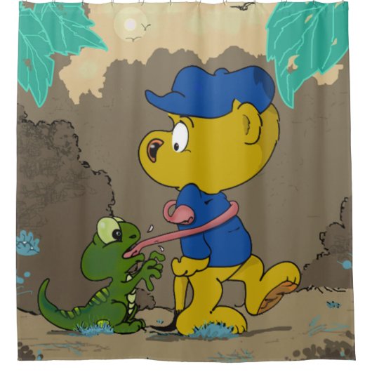 Ferald und die Baby Lizard Duschvorhang (Vorderseite)