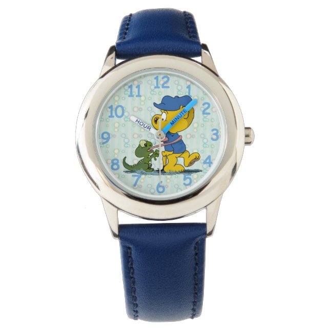 Ferald und die Baby Lizard Round Clock Armbanduhr (Vorderseite)