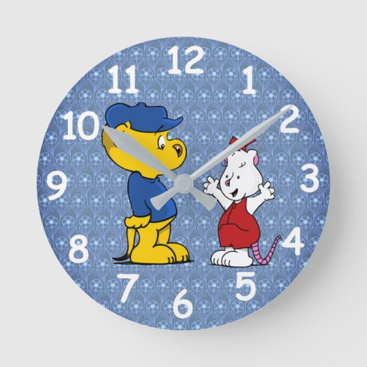 Ferald und Pozzum Runde Wanduhr (Vorderseite)