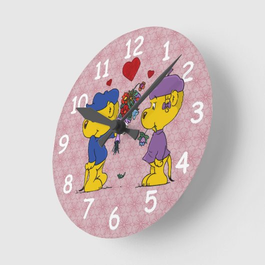 Ferald und Sahsha Ferret Round Clock Runde Wanduhr (Winkel)