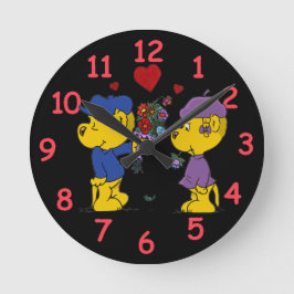 Ferald und Sahsha Ferret Runde Wanduhr