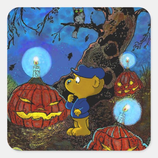 Ferald und The Rotten Pumpkins | Halloween Square Quadratischer Aufkleber (Vorderseite)