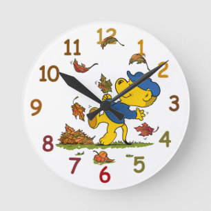 Ferald unter den Herbstleaves Runde Wanduhr