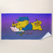 Ferald Zeichne mit Crayons Strandtuch (Vorderseite)
