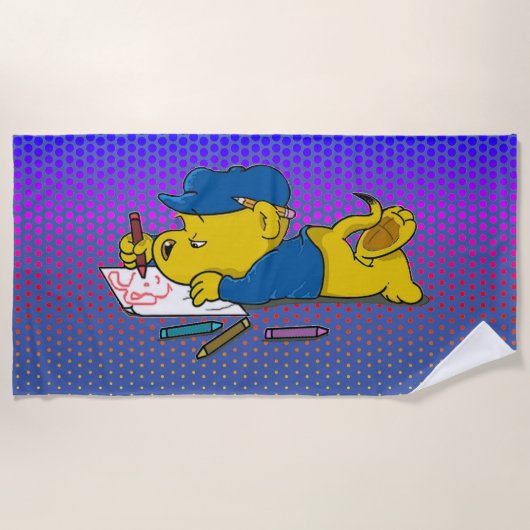 Ferald Zeichne mit Crayons Strandtuch (Vorderseite)