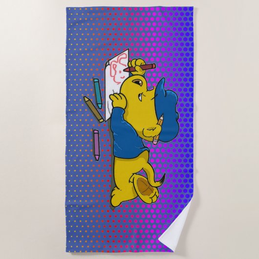Ferald Zeichne mit Crayons Strandtuch (Vorderseite)