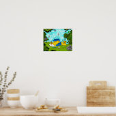 Ferald Zeichnend am Wasserfall Poster (Küche)