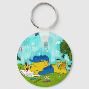 Ferald Zeichnend am Wasserfall Schlüsselanhänger