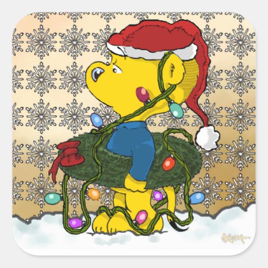 Ferald's Hula Wreath Quadratischer Aufkleber (Vorderseite)