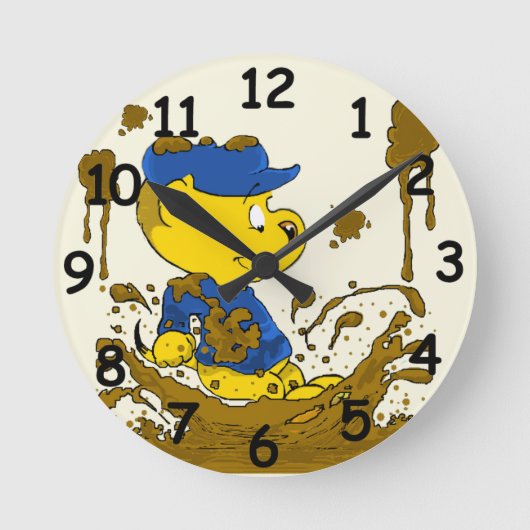 Ferald's Muddy Runde Wanduhr (Vorderseite)
