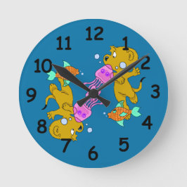 Ferald's Swim Runde Wanduhr