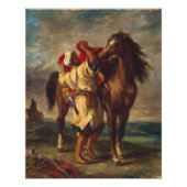 Ferdinand Delacroix Arab. Saddling sein Pferd Fotodruck (Vorne)