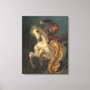 Ferdinand Delacroix Rider von A Jaguar angegriffen Leinwanddruck