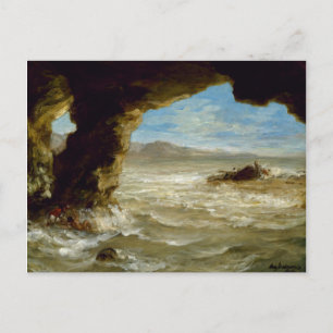 Ferdinand Delacroix Vintage Schiffbruch an der Küs Postkarte