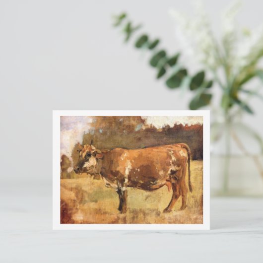 Ferdinand Hodler - Kuh in einer Weide Postkarte (Stehend Vorderseite)