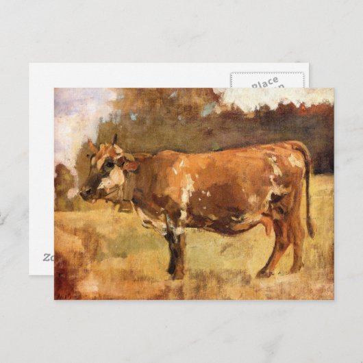 Ferdinand Hodler, Kuh in einer Weide Postkarte (Vorne/Hinten)