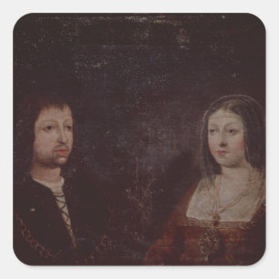 Ferdinand II von Aragonien und von Isabella I der Quadratischer Aufkleber