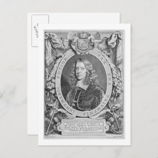 Ferdinand III (1608-57) Erzherzog von Österreich, Postkarte (Vorne/Hinten)