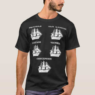 Ferdinand Magellan 5 Ships Explorer Boats History T-Shirt