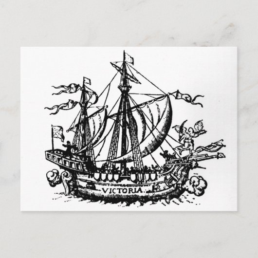 Ferdinand Magellans Schiff "Victoria" Postkarte (Vorderseite)