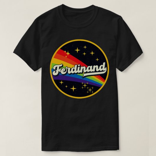Ferdinand Regenbogen im Weltraum im Vintage-Stil T-Shirt (Design vorne)