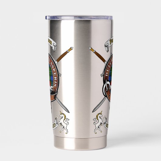 Ferguson Clan Abzeichen Tartan & Schwerter Thermobecher (Rechts)