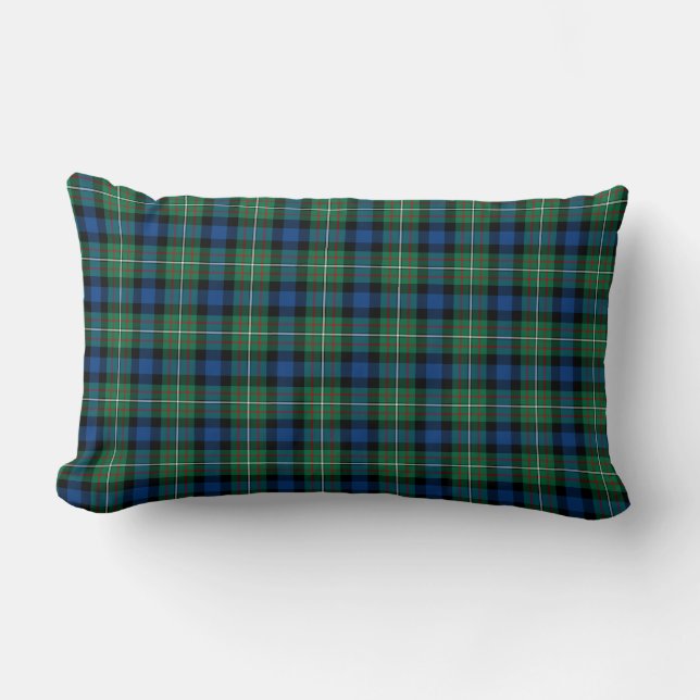 Ferguson Clan Bright Green und Blue Tartan Lendenkissen (Vorderseite)