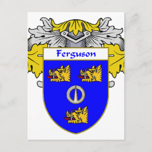 Ferguson Coat of Arms/Familienwappen (mantled) Postkarte