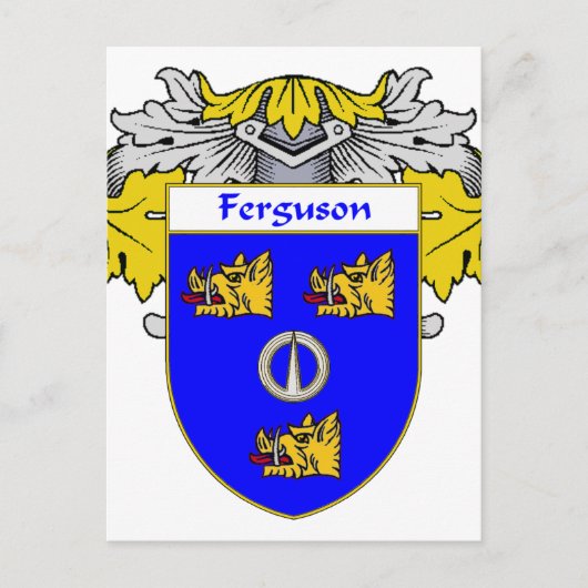 Ferguson Coat of Arms/Familienwappen (mantled) Postkarte (Vorderseite)