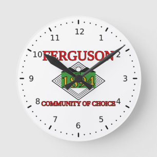 Ferguson-Flagge, Missouri Runde Wanduhr