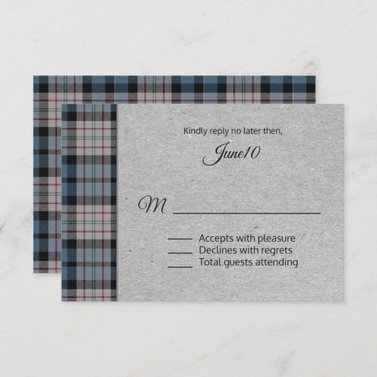 Ferguson Kariert Wedding RSVP (Vorne/Hinten)