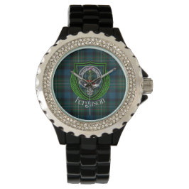 Ferguson schottischer Clan Tartan und Wappen Armbanduhr