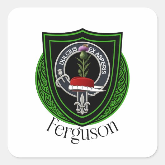 Ferguson Scottish Clan Crest Quadratischer Aufkleber (Vorderseite)