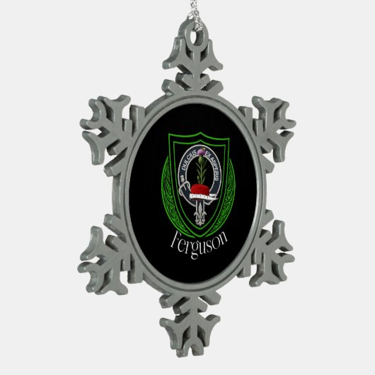 Ferguson Scottish Clan Crest Schneeflocken Zinn-Ornament (Links)
